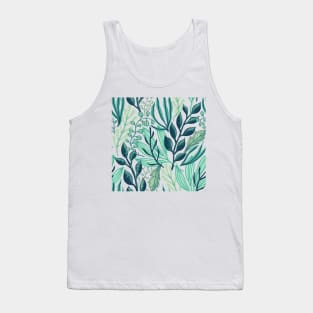 Shades of Green Leaves Tank Top